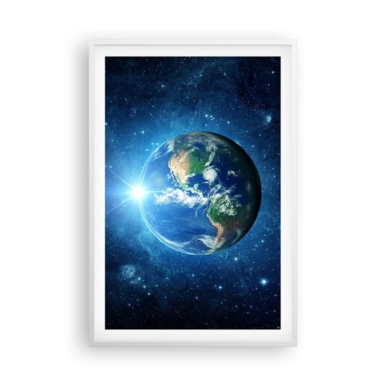 Obraz - Plakat - Jesteśmy w niebie - 61x91cm - Kosmos Planet Ziemia Kula Ziemska - Foto Plakaty na ścianę w ramie białej - Plakat do Salonu Sypialni ARTTOR ARTTOR