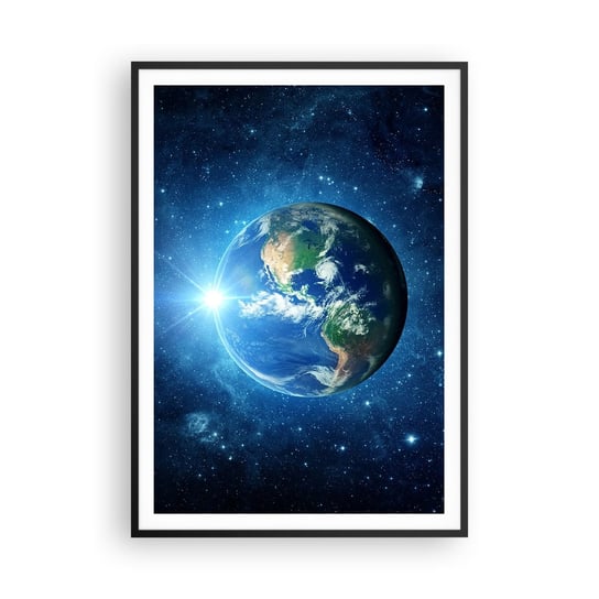 Obraz - Plakat - Jesteśmy w niebie - 70x100cm - Kosmos Planet Ziemia Kula Ziemska - Foto Plakaty w ramie koloru czarnego do Salonu Sypialni ARTTOR ARTTOR