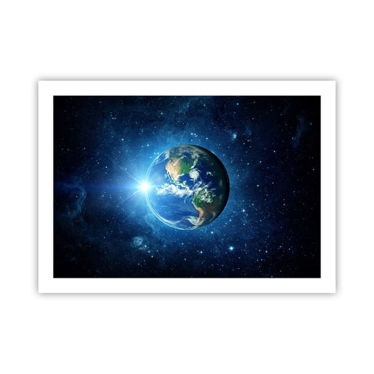 Obraz - Plakat - Jesteśmy w niebie - 70x50cm - Kosmos Planet Ziemia Kula Ziemska - Nowoczesny modny obraz Plakat bez ramy do Salonu Sypialni ARTTOR ARTTOR