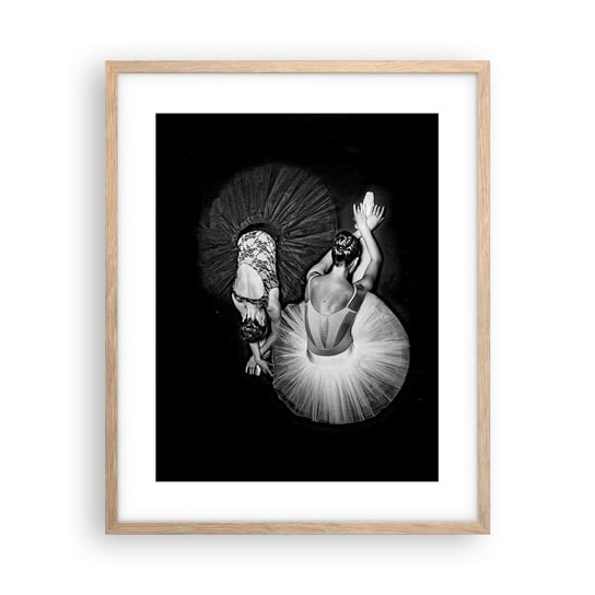 Obraz - Plakat - Jin i jang – idealna równowaga - 40x50cm - Baletnica Balet Taniec - Foto Plakaty w ramie koloru jasny dąb do Salonu Sypialni ARTTOR ARTTOR