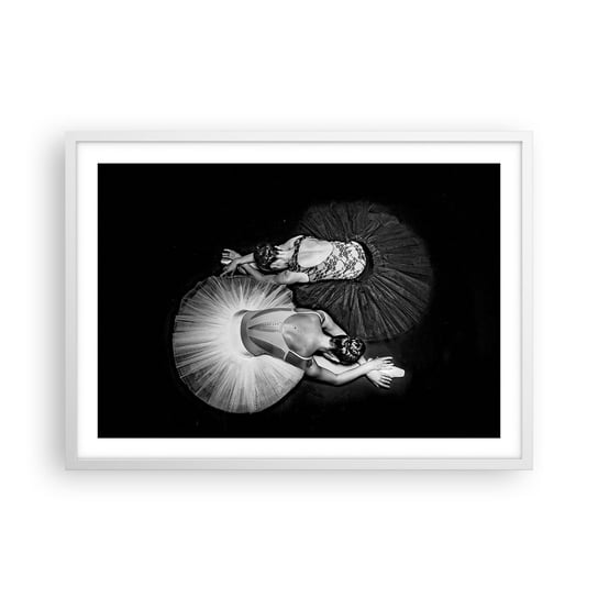 Obraz - Plakat - Jin i jang – idealna równowaga - 70x50cm - Baletnica Balet Taniec - Nowoczesny modny obraz Plakat rama biała ARTTOR ARTTOR