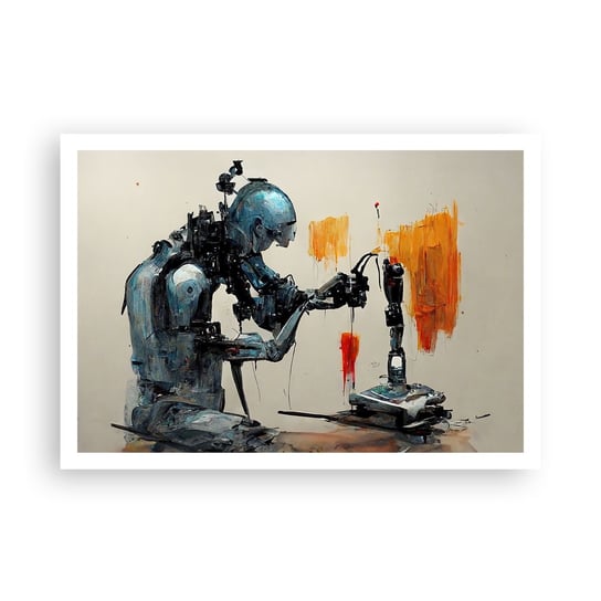 Obraz - Plakat - Już jutro… - 100x70cm - Artysta Sztuczna Inteligencja Robot - Foto Plakaty bez ramy na ścianę do Salonu Sypialni ARTTOR ARTTOR