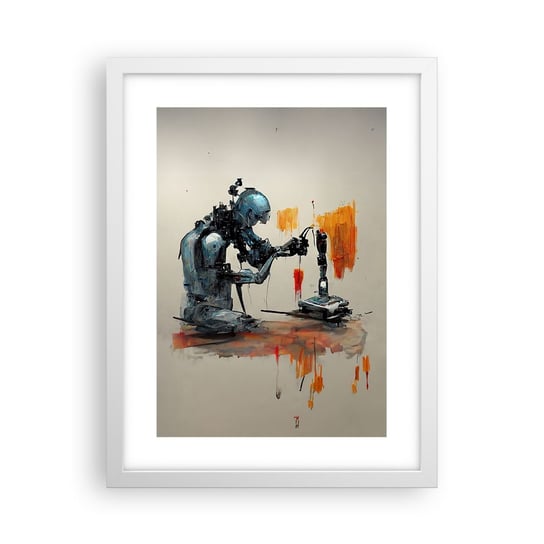 Obraz - Plakat - Już jutro… - 30x40cm - Artysta Sztuczna Inteligencja Robot - Foto Plakaty na ścianę w ramie białej - Plakat do Salonu Sypialni ARTTOR ARTTOR