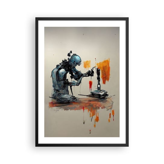 Obraz - Plakat - Już jutro… - 50x70cm - Artysta Sztuczna Inteligencja Robot - Nowoczesny modny obraz Plakat czarna rama ARTTOR ARTTOR