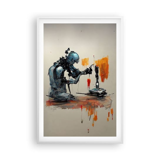 Obraz - Plakat - Już jutro… - 61x91cm - Artysta Sztuczna Inteligencja Robot - Foto Plakaty na ścianę w ramie białej - Plakat do Salonu Sypialni ARTTOR ARTTOR