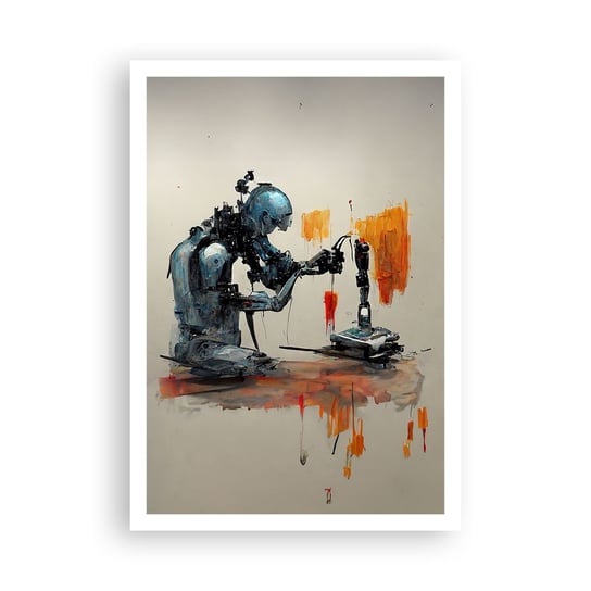 Obraz - Plakat - Już jutro… - 70x100cm - Artysta Sztuczna Inteligencja Robot - Foto Plakaty bez ramy na ścianę do Salonu Sypialni ARTTOR ARTTOR