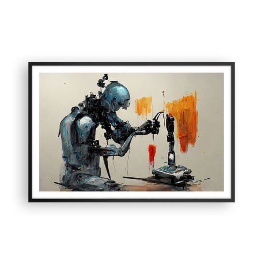Obraz - Plakat - Już jutro… - 91x61cm - Artysta Sztuczna Inteligencja Robot - Foto Plakaty na ścianę w czarnej ramie - Plakat do Salonu Sypialni ARTTOR ARTTOR