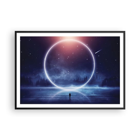 Obraz - Plakat - Już tu są… - 100x70cm - Fantasy Kosmos Krajobraz - Foto Plakaty w ramie koloru czarnego do Salonu Sypialni ARTTOR ARTTOR