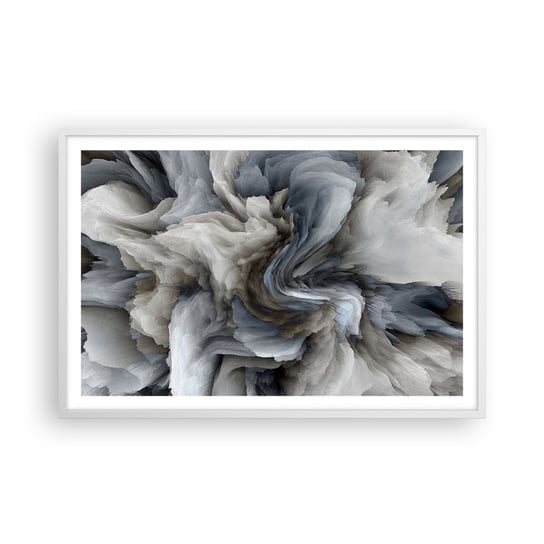 Obraz - Plakat - Kamień i kwiat - 91x61cm - 3D Trójwymiarowy Sztuka - Foto Plakaty na ścianę w ramie białej - Plakat do Salonu Sypialni ARTTOR ARTTOR