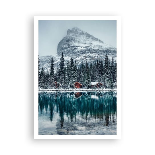 Obraz - Plakat - Kanadyjskie zacisze - 70x100cm - Krajobraz Kanada Zima - Foto Plakaty bez ramy na ścianę do Salonu Sypialni ARTTOR ARTTOR