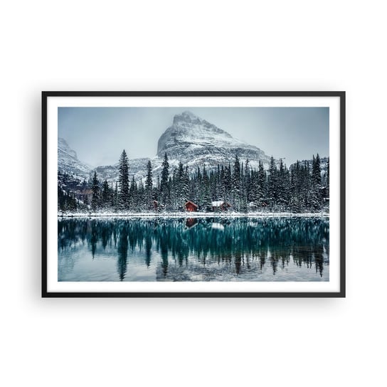 Obraz - Plakat - Kanadyjskie zacisze - 91x61cm - Krajobraz Kanada Zima - Foto Plakaty na ścianę w czarnej ramie - Plakat do Salonu Sypialni ARTTOR ARTTOR