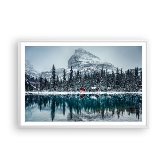 Obraz - Plakat - Kanadyjskie zacisze - 91x61cm - Krajobraz Kanada Zima - Foto Plakaty na ścianę w ramie białej - Plakat do Salonu Sypialni ARTTOR ARTTOR