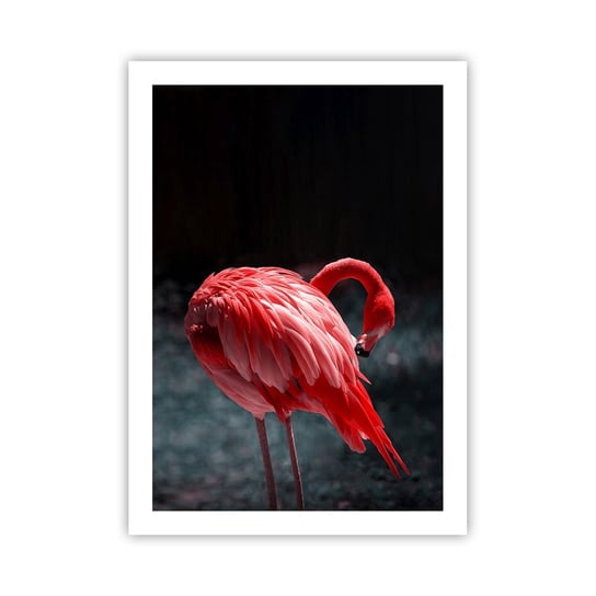 Obraz - Plakat - Karmazynowy poemat natury - 50x70cm - Flaming Ptak Natura - Nowoczesny modny obraz Plakat bez ramy do Salonu Sypialni ARTTOR ARTTOR
