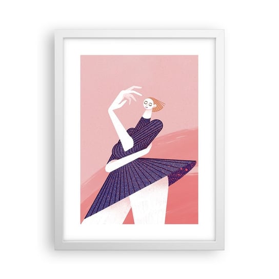 Obraz - Plakat - Każdy krok tanecznym pas - 30x40cm - Sukienka Kobieta Surrealizm - Foto Plakaty na ścianę w ramie białej - Plakat do Salonu Sypialni ARTTOR ARTTOR