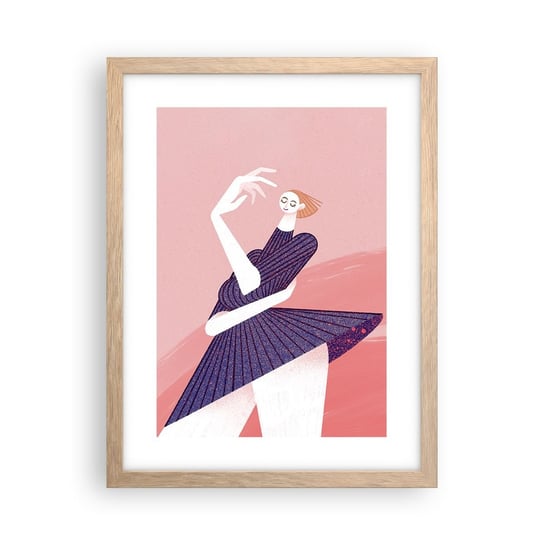 Obraz - Plakat - Każdy krok tanecznym pas - 30x40cm - Sukienka Kobieta Surrealizm - Foto Plakaty na ścianę w ramie jasny dąb - Plakat do Salonu Sypialni ARTTOR ARTTOR
