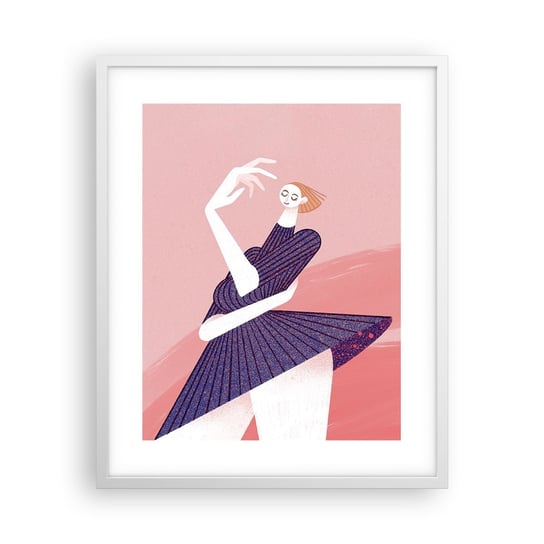 Obraz - Plakat - Każdy krok tanecznym pas - 40x50cm - Sukienka Kobieta Surrealizm - Foto Plakaty w ramie koloru białego do Salonu Sypialni ARTTOR ARTTOR