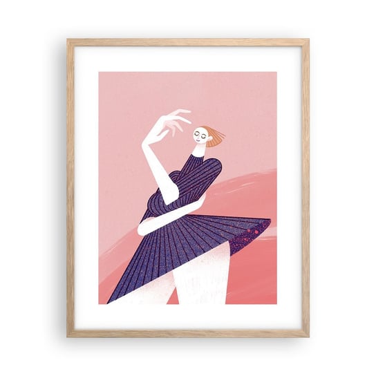 Obraz - Plakat - Każdy krok tanecznym pas - 40x50cm - Sukienka Kobieta Surrealizm - Foto Plakaty w ramie koloru jasny dąb do Salonu Sypialni ARTTOR ARTTOR