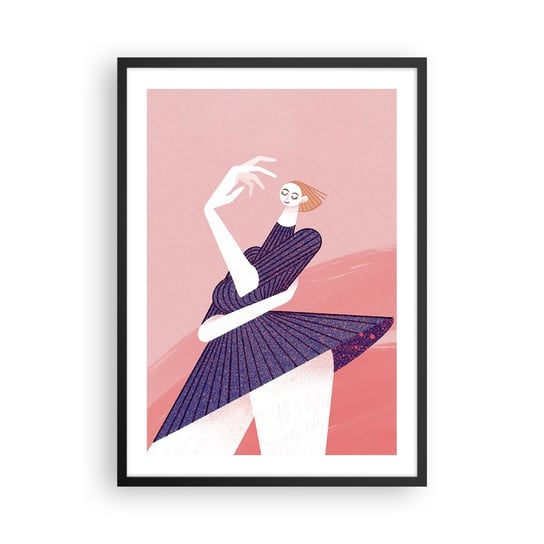 Obraz - Plakat - Każdy krok tanecznym pas - 50x70cm - Sukienka Kobieta Surrealizm - Nowoczesny modny obraz Plakat czarna rama ARTTOR ARTTOR