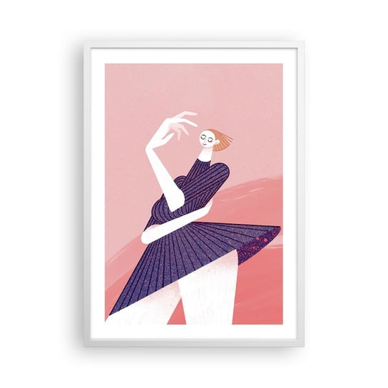 Obraz - Plakat - Każdy krok tanecznym pas - 50x70cm - Sukienka Kobieta Surrealizm - Nowoczesny modny obraz Plakat rama biała ARTTOR ARTTOR