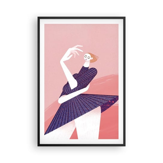 Obraz - Plakat - Każdy krok tanecznym pas - 61x91cm - Sukienka Kobieta Surrealizm - Foto Plakaty na ścianę w czarnej ramie - Plakat do Salonu Sypialni ARTTOR ARTTOR