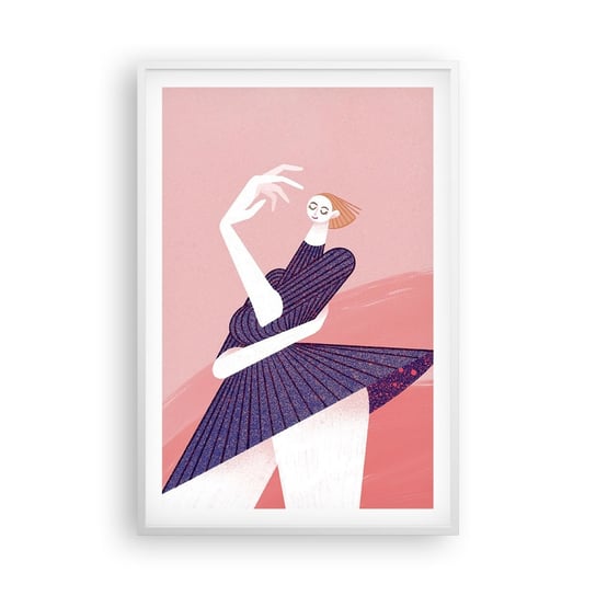 Obraz - Plakat - Każdy krok tanecznym pas - 61x91cm - Sukienka Kobieta Surrealizm - Foto Plakaty na ścianę w ramie białej - Plakat do Salonu Sypialni ARTTOR ARTTOR