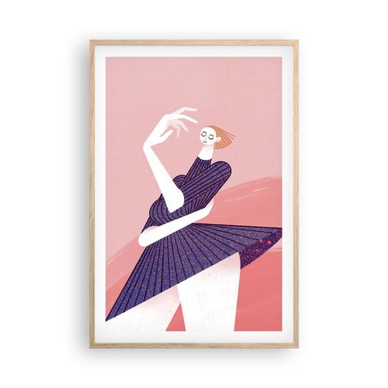 Obraz - Plakat - Każdy krok tanecznym pas - 61x91cm - Sukienka Kobieta Surrealizm - Foto Plakaty na ścianę w ramie jasny dąb - Plakat do Salonu Sypialni ARTTOR ARTTOR