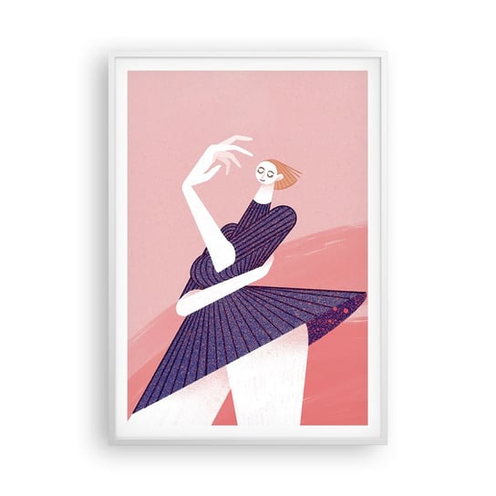 Obraz - Plakat - Każdy krok tanecznym pas - 70x100cm - Sukienka Kobieta Surrealizm - Foto Plakaty w ramie koloru białego do Salonu Sypialni ARTTOR ARTTOR