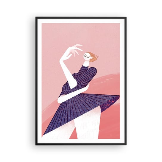 Obraz - Plakat - Każdy krok tanecznym pas - 70x100cm - Sukienka Kobieta Surrealizm - Foto Plakaty w ramie koloru czarnego do Salonu Sypialni ARTTOR ARTTOR