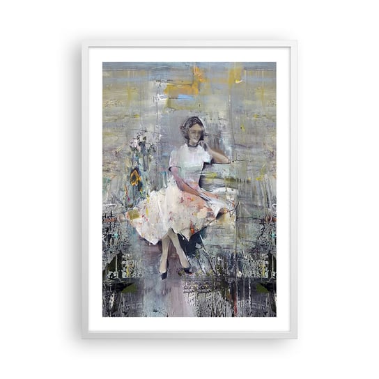 Obraz - Plakat - Klasyczna i nowoczesna - 50x70cm - Kobieta Modelka Moda - Nowoczesny modny obraz Plakat rama biała ARTTOR ARTTOR