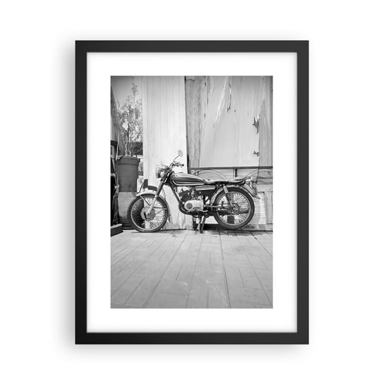 Obraz - Plakat - Klasyka ponad wszystko - 30x40cm - Motocykl Vintage Motor Podróż - Foto Plakaty na ścianę w czarnej ramie - Plakat do Salonu Sypialni ARTTOR ARTTOR