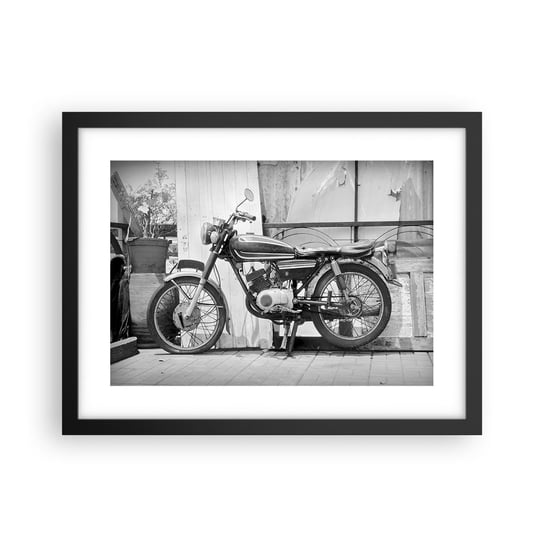Obraz - Plakat - Klasyka ponad wszystko - 40x30cm - Motocykl Vintage Motor Podróż - Foto Plakaty na ścianę w czarnej ramie - Plakat do Salonu Sypialni ARTTOR ARTTOR