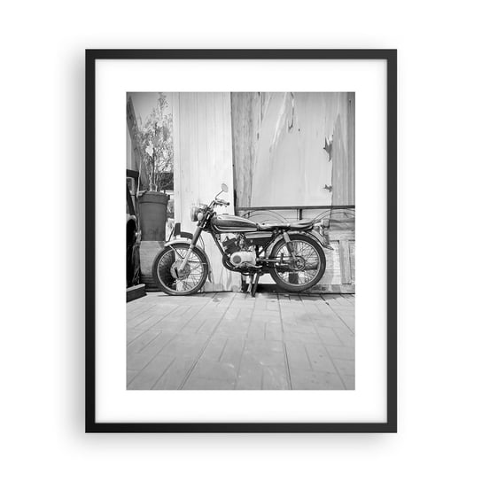 Obraz - Plakat - Klasyka ponad wszystko - 40x50cm - Motocykl Vintage Motor Podróż - Foto Plakaty w ramie koloru czarnego do Salonu Sypialni ARTTOR ARTTOR