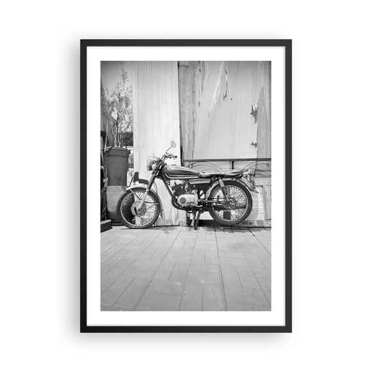 Obraz - Plakat - Klasyka ponad wszystko - 50x70cm - Motocykl Vintage Motor Podróż - Nowoczesny modny obraz Plakat czarna rama ARTTOR ARTTOR