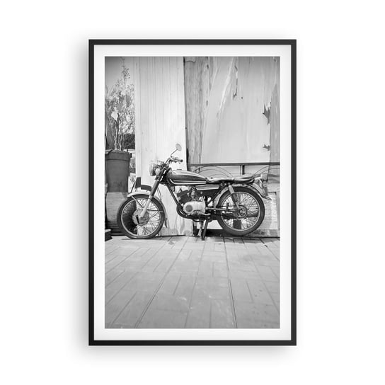 Obraz - Plakat - Klasyka ponad wszystko - 61x91cm - Motocykl Vintage Motor Podróż - Foto Plakaty na ścianę w czarnej ramie - Plakat do Salonu Sypialni ARTTOR ARTTOR