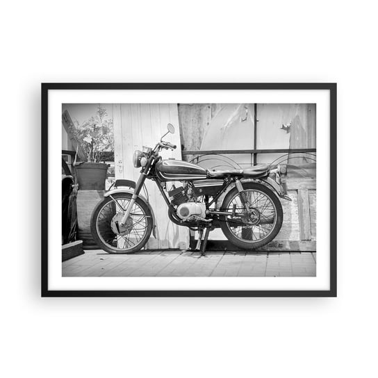 Obraz - Plakat - Klasyka ponad wszystko - 70x50cm - Motocykl Vintage Motor Podróż - Nowoczesny modny obraz Plakat czarna rama ARTTOR ARTTOR