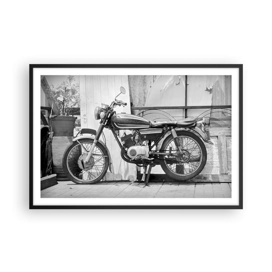 Obraz - Plakat - Klasyka ponad wszystko - 91x61cm - Motocykl Vintage Motor Podróż - Foto Plakaty na ścianę w czarnej ramie - Plakat do Salonu Sypialni ARTTOR ARTTOR