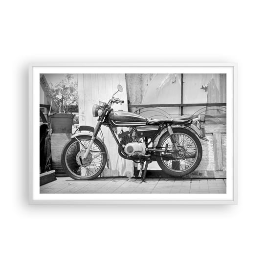 Obraz - Plakat - Klasyka ponad wszystko - 91x61cm - Motocykl Vintage Motor Podróż - Foto Plakaty na ścianę w ramie białej - Plakat do Salonu Sypialni ARTTOR ARTTOR