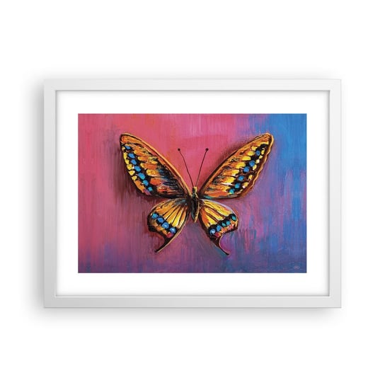 Obraz - Plakat - Klejnot natury - 40x30cm - Motyl Sztuka Malarstwo - Foto Plakaty na ścianę w ramie białej - Plakat do Salonu Sypialni ARTTOR ARTTOR