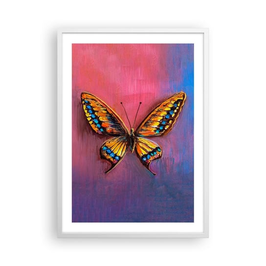 Obraz - Plakat - Klejnot natury - 50x70cm - Motyl Sztuka Malarstwo - Nowoczesny modny obraz Plakat rama biała ARTTOR ARTTOR