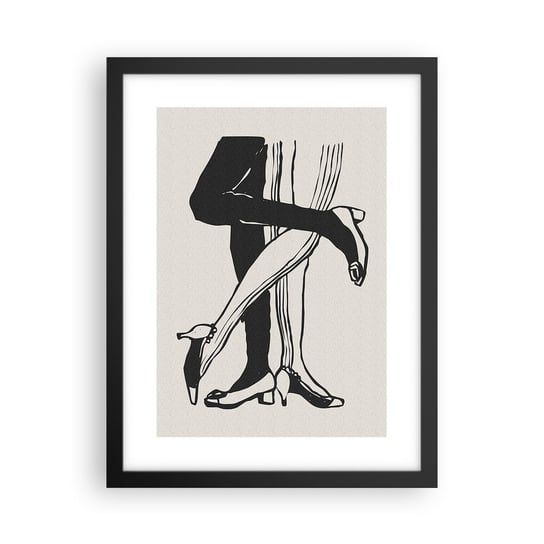 Obraz - Plakat - Kobiecy atrybut - 30x40cm - Nogi Para Miłość - Foto Plakaty na ścianę w czarnej ramie - Plakat do Salonu Sypialni ARTTOR ARTTOR