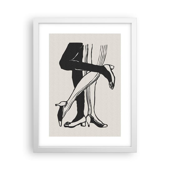 Obraz - Plakat - Kobiecy atrybut - 30x40cm - Nogi Para Miłość - Foto Plakaty na ścianę w ramie białej - Plakat do Salonu Sypialni ARTTOR ARTTOR