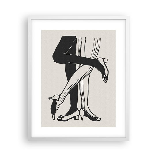 Obraz - Plakat - Kobiecy atrybut - 40x50cm - Nogi Para Miłość - Foto Plakaty w ramie koloru białego do Salonu Sypialni ARTTOR ARTTOR