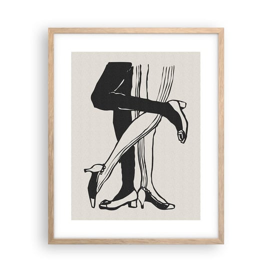 Obraz - Plakat - Kobiecy atrybut - 40x50cm - Nogi Para Miłość - Foto Plakaty w ramie koloru jasny dąb do Salonu Sypialni ARTTOR ARTTOR
