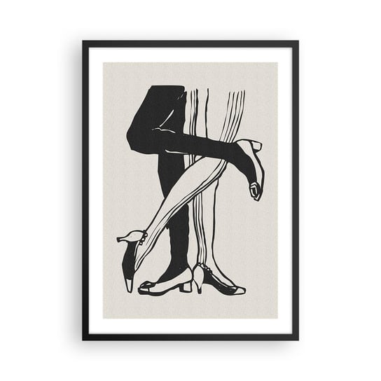 Obraz - Plakat - Kobiecy atrybut - 50x70cm - Nogi Para Miłość - Nowoczesny modny obraz Plakat czarna rama ARTTOR ARTTOR