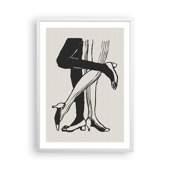 Obraz - Plakat - Kobiecy atrybut - 50x70cm - Nogi Para Miłość - Nowoczesny modny obraz Plakat rama biała ARTTOR ARTTOR