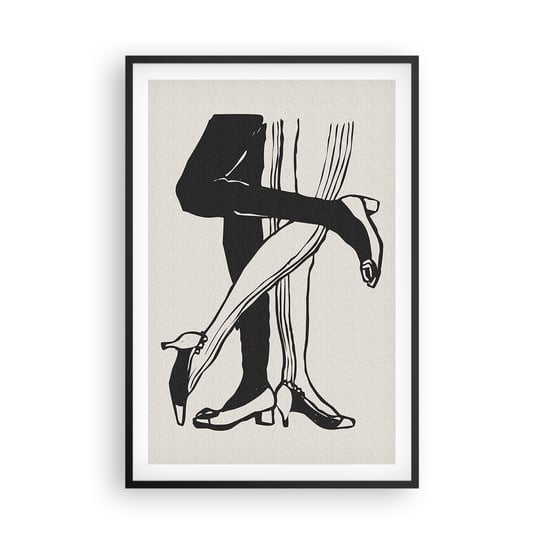 Obraz - Plakat - Kobiecy atrybut - 61x91cm - Nogi Para Miłość - Foto Plakaty na ścianę w czarnej ramie - Plakat do Salonu Sypialni ARTTOR ARTTOR