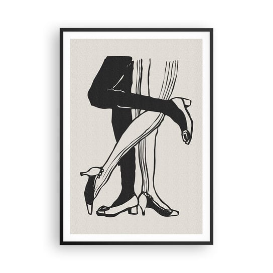 Obraz - Plakat - Kobiecy atrybut - 70x100cm - Nogi Para Miłość - Foto Plakaty w ramie koloru czarnego do Salonu Sypialni ARTTOR ARTTOR