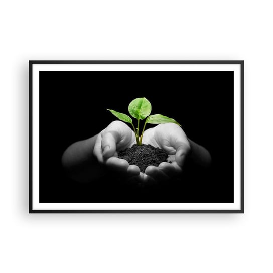 Obraz - Plakat - Kocham naturę, chronię ją - 100x70cm - Natura Życie Roślina - Foto Plakaty w ramie koloru czarnego do Salonu Sypialni ARTTOR ARTTOR
