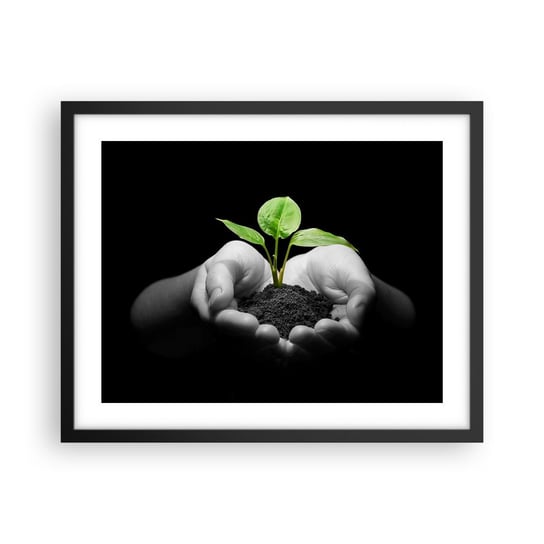 Obraz - Plakat - Kocham naturę, chronię ją - 50x40cm - Natura Życie Roślina - Foto Plakaty w ramie koloru czarnego do Salonu Sypialni ARTTOR ARTTOR