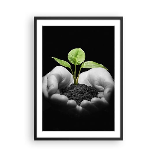 Obraz - Plakat - Kocham naturę, chronię ją - 50x70cm - Natura Życie Roślina - Nowoczesny modny obraz Plakat czarna rama ARTTOR ARTTOR
